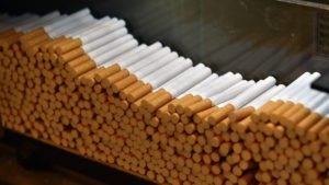 Cigarettes production line in a tobacco factory