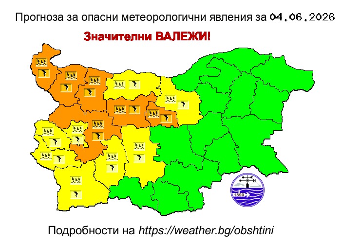 Забележителности | Жълт код за бури и градушки в четвъртък