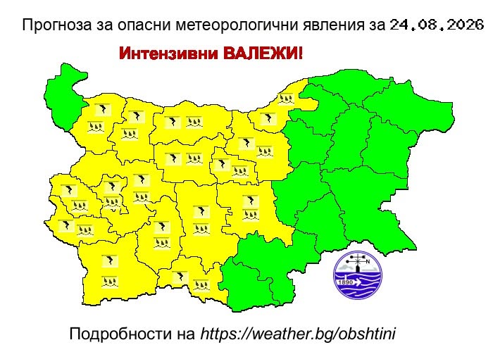 Забележителности | Жълт код за гръмотевични бури и градушки днес!
